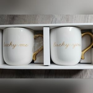 Hallmark Lucky You Lucky Me Ceramic Mug 14.5oz Set of 2 New in Box